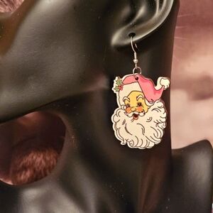 Santa Claus Wood Earrings E1P29